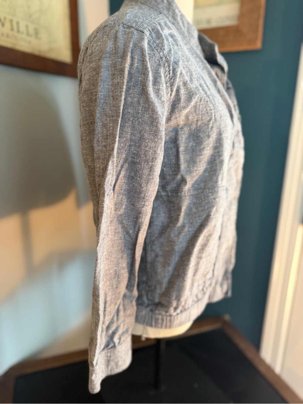Prana Heathered Charcoal Gray Lightweight Shirt Jacket - Picture 7 of 9